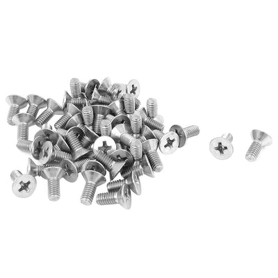 Harfington M4 x 10mm Metric Phillips Flat Head Countersunk Bolts Machine Screws 50pcs