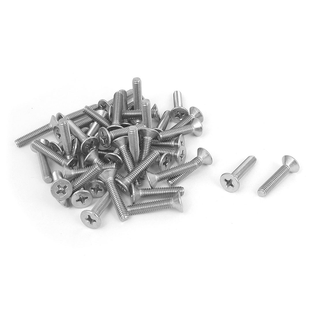 Harfington M4 x 17mm Metric Phillips Flat Head Countersunk Bolts Machine Screws 50pcs