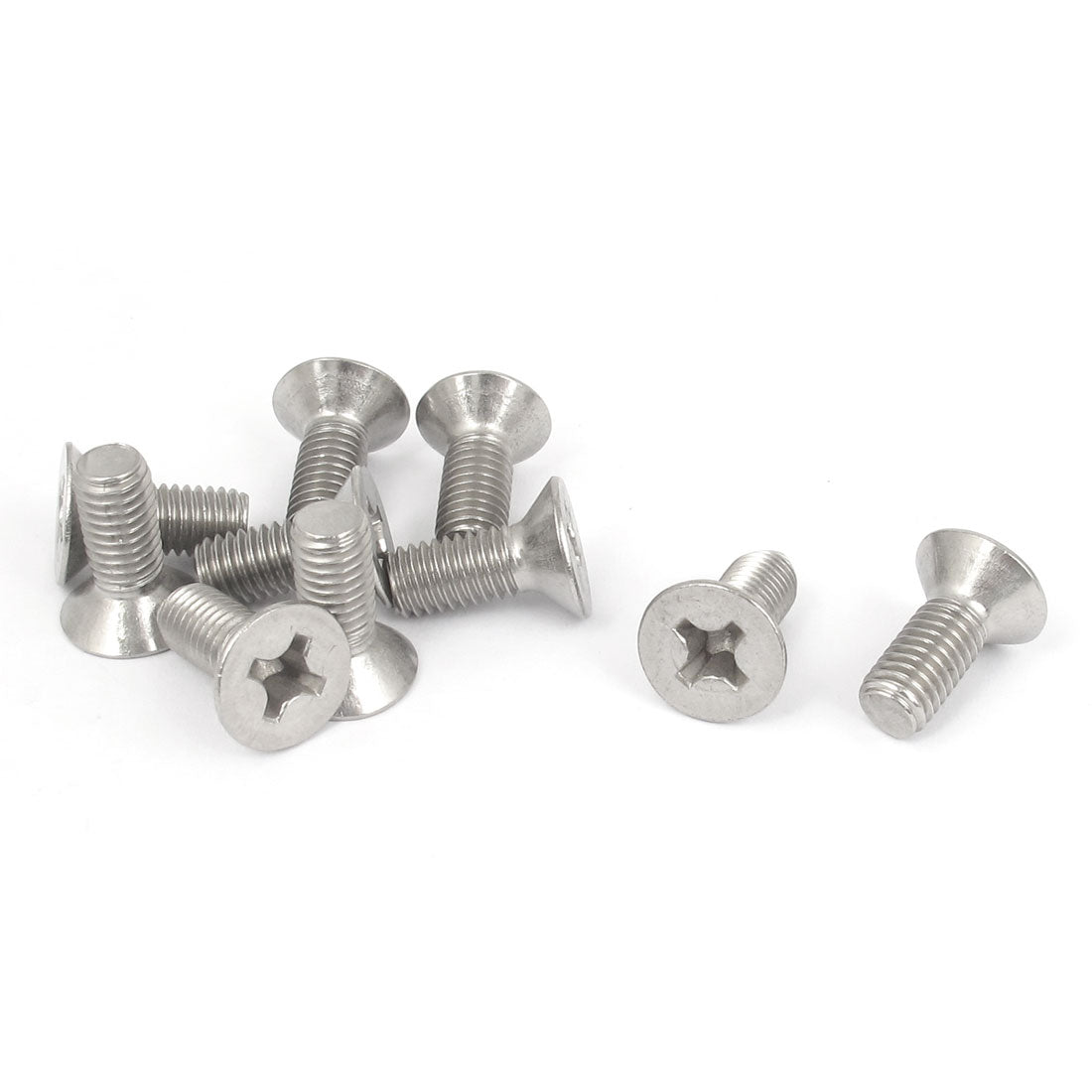 Harfington M8 x 20mm Metric Phillips Flat Head Countersunk Bolts Machine Screws 10pcs