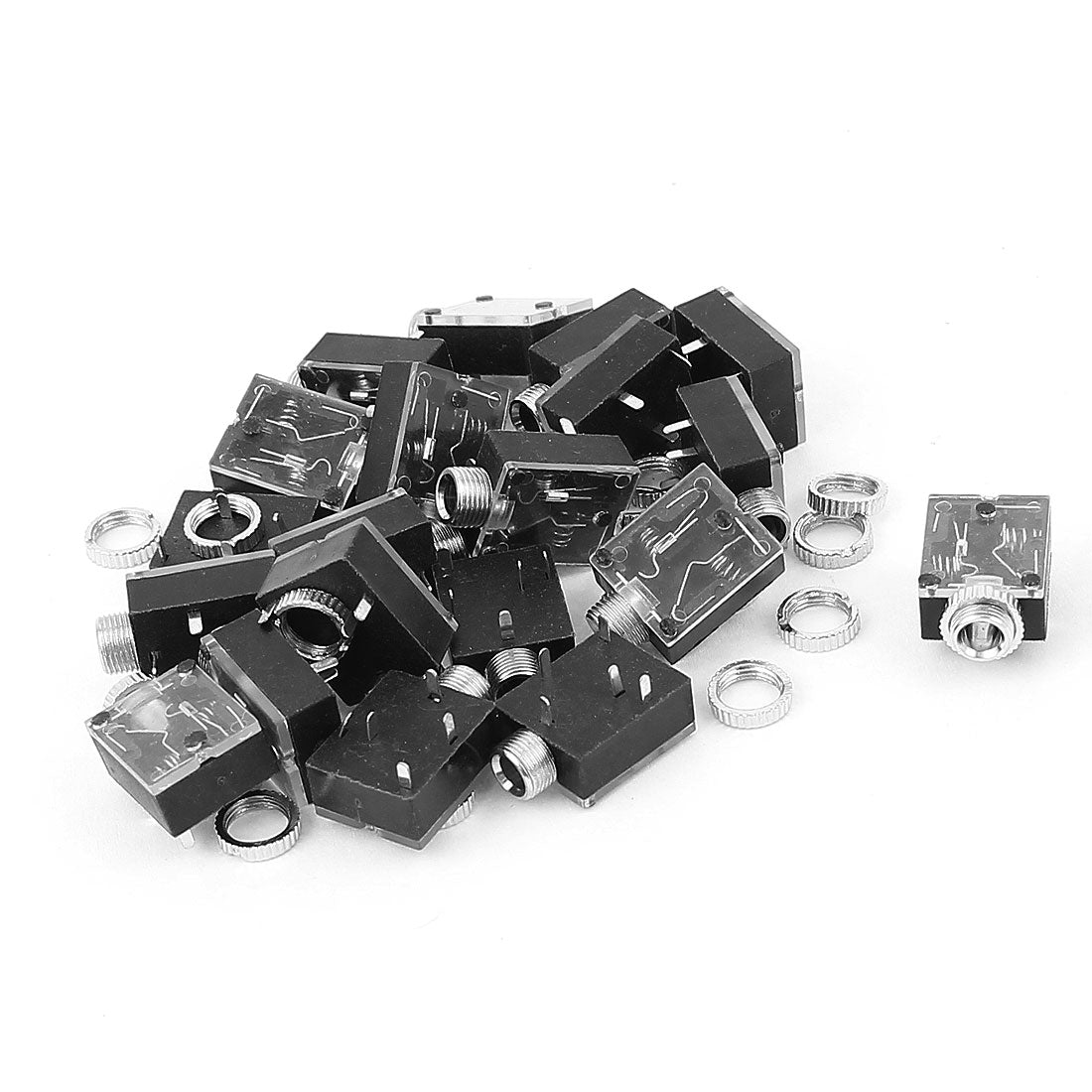 Harfington 18pcs 5Pin 3.5mm Female Stereo Audio Jack PCB Mount Connector