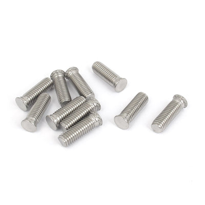 Harfington M8x25mm Flush Head Stainless Steel Self Clinching Threaded Studs Fastener 10pcs