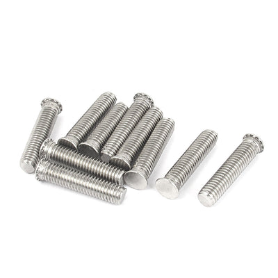 Harfington M8x35mm Flush Head Stainless Steel Self Clinching Threaded Studs Fastener 10pcs