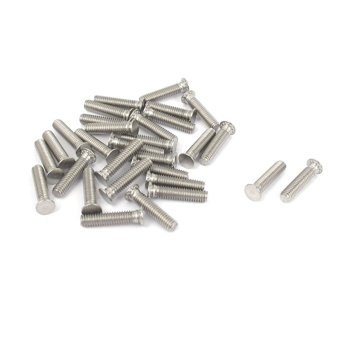 Harfington M4x18mm Flush Head Stainless Steel Self Clinching Threaded Studs Fastener 30pcs