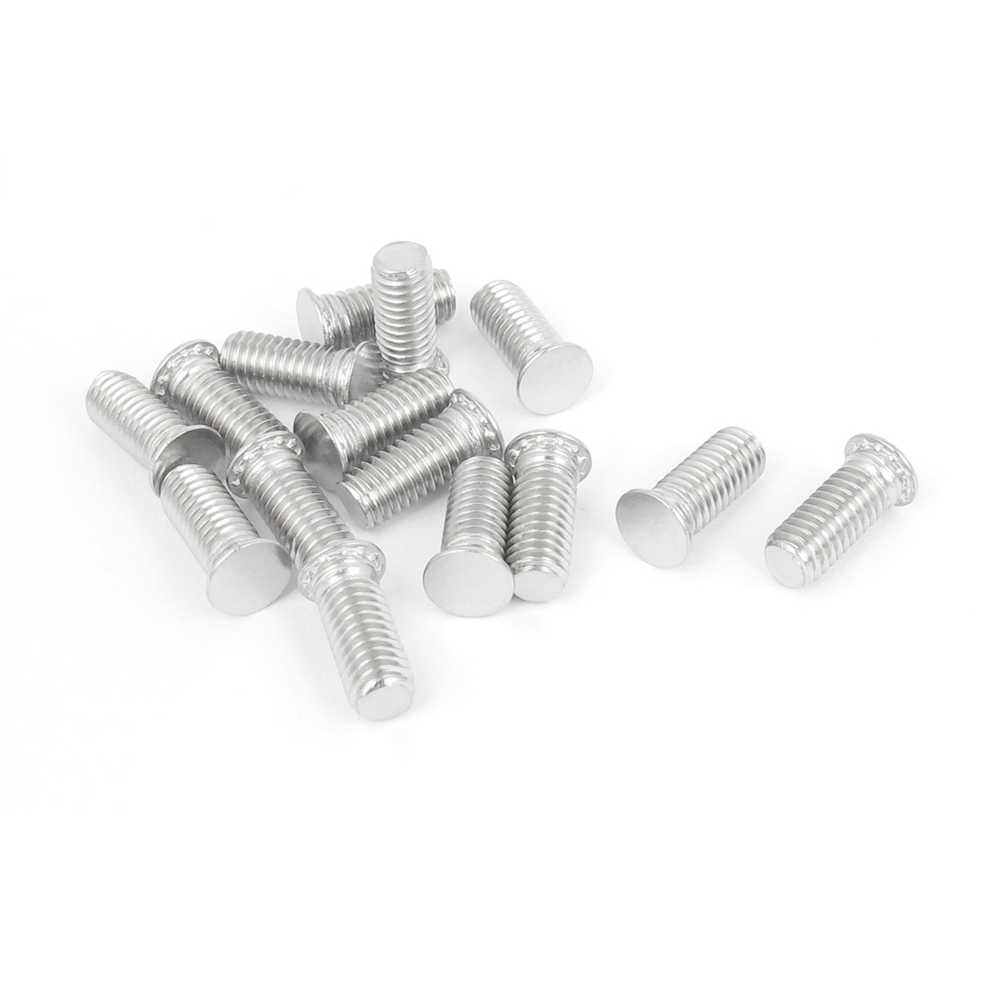 Harfington M6x15mm Flush Head Stainless Steel Self Clinching Threaded Studs Fastener 15pcs