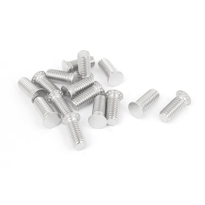 Harfington M6x15mm Flush Head Stainless Steel Self Clinching Threaded Studs Fastener 15pcs