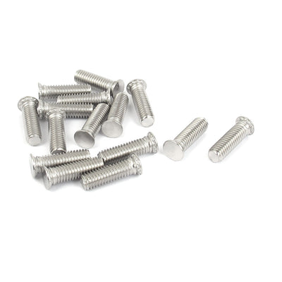 Harfington M6x20mm Flush Head Stainless Steel Self Clinching Threaded Studs Fastener 15pcs