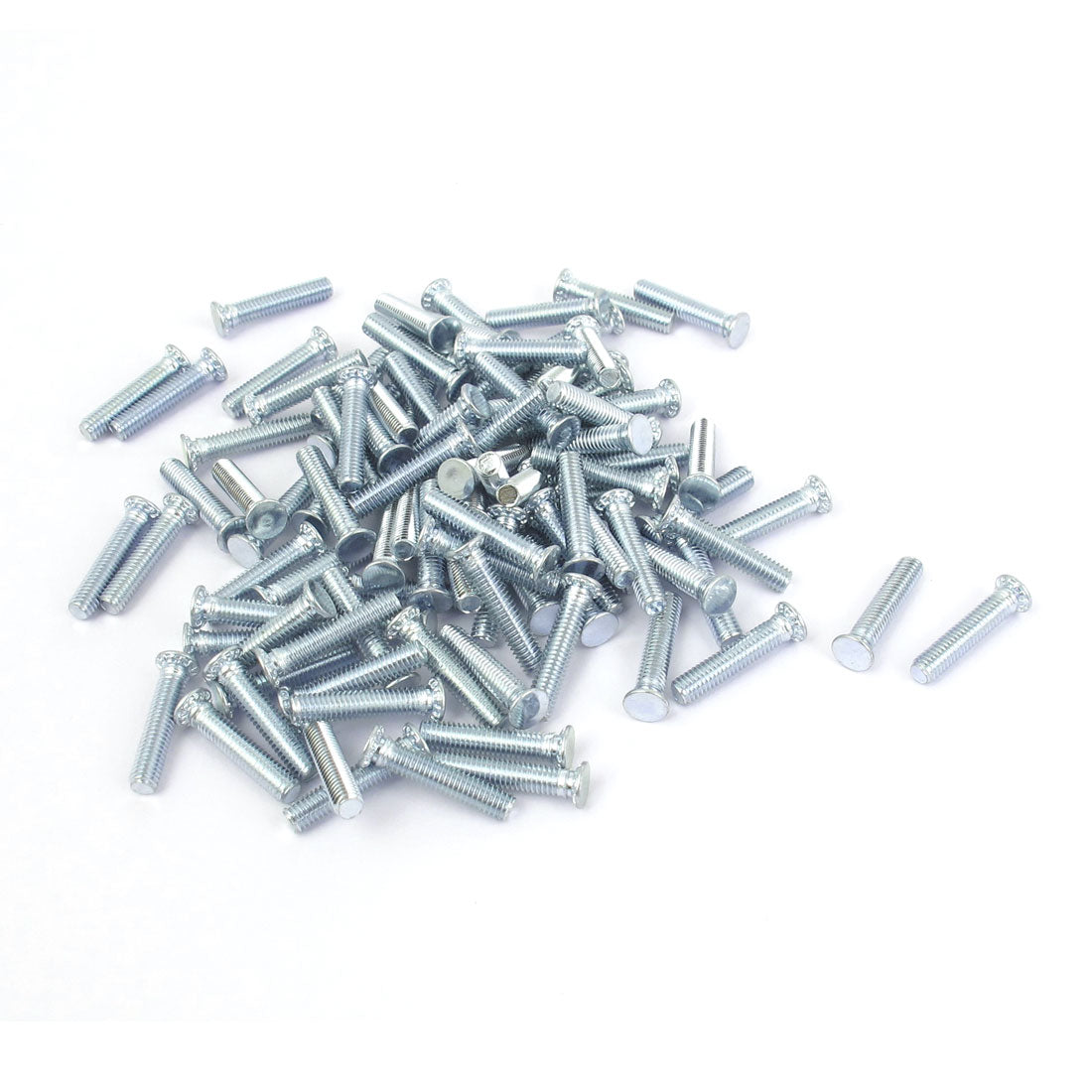 Harfington M3x15mm Zinc Plated Flush Head Self Clinching Threaded Studs Fastener 100pcs