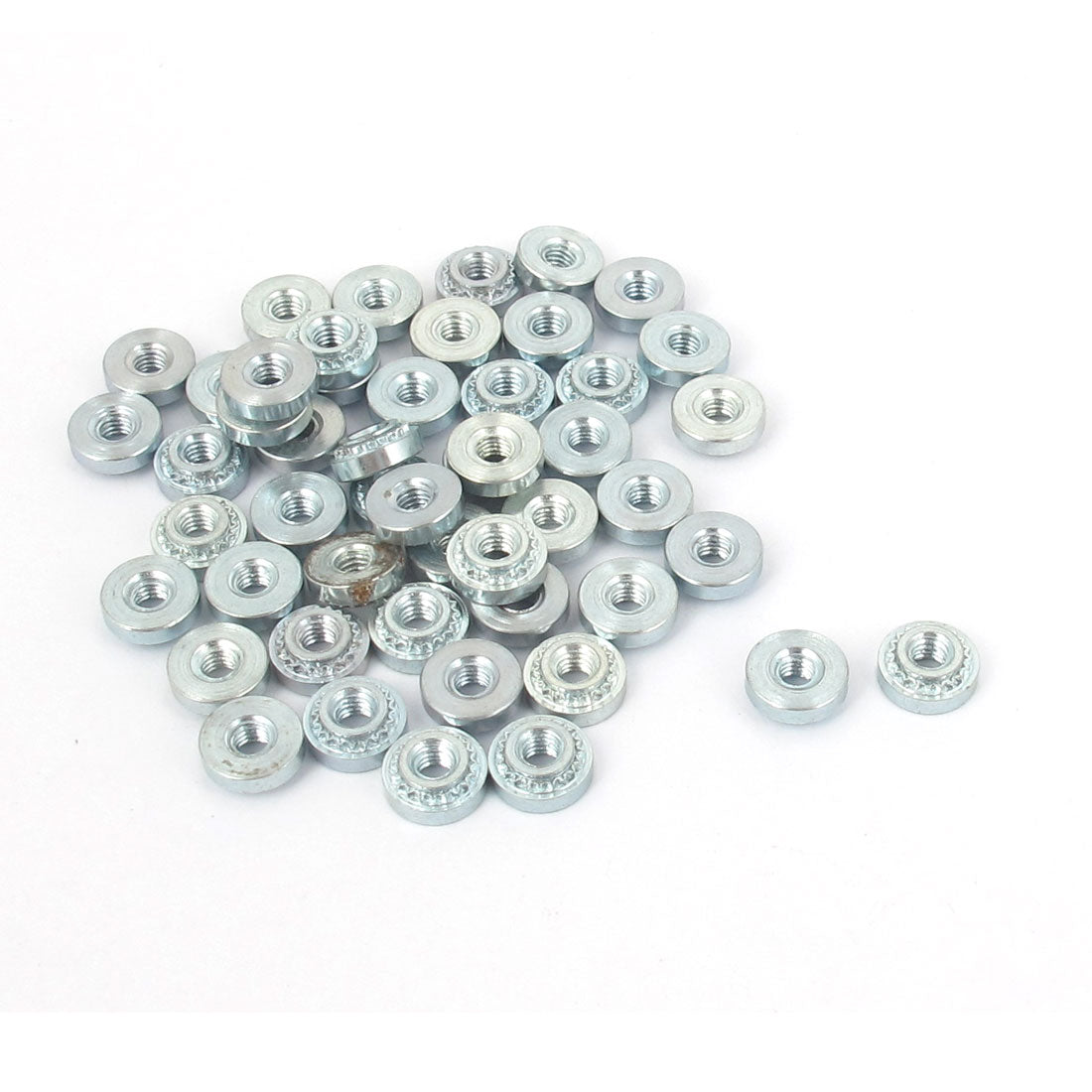 Harfington M2.5 Zinc Plated Self Clinching Rivet Nut Fastener 50pcs for 1mm Thin Plates
