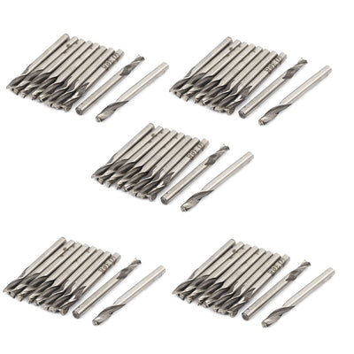 Harfington 3mm Shank 3mm Cutting Dia 2 Flutes Spiral HSS End Mill Cutter 50pcs