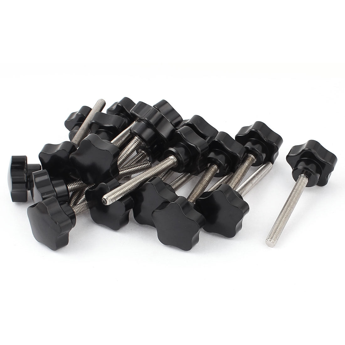 Harfington 15 Pcs M8 x 70mm Male Thread Screw Star Shaped Head Clamping Knob