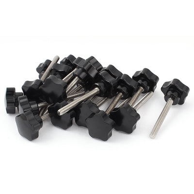 Harfington 15 Pcs M8 x 70mm Male Thread Screw Star Shaped Head Clamping Knob