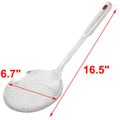 Harfington 17 x 42cm Stainless Steel Square Shank Simmer Strainer Colander Silver