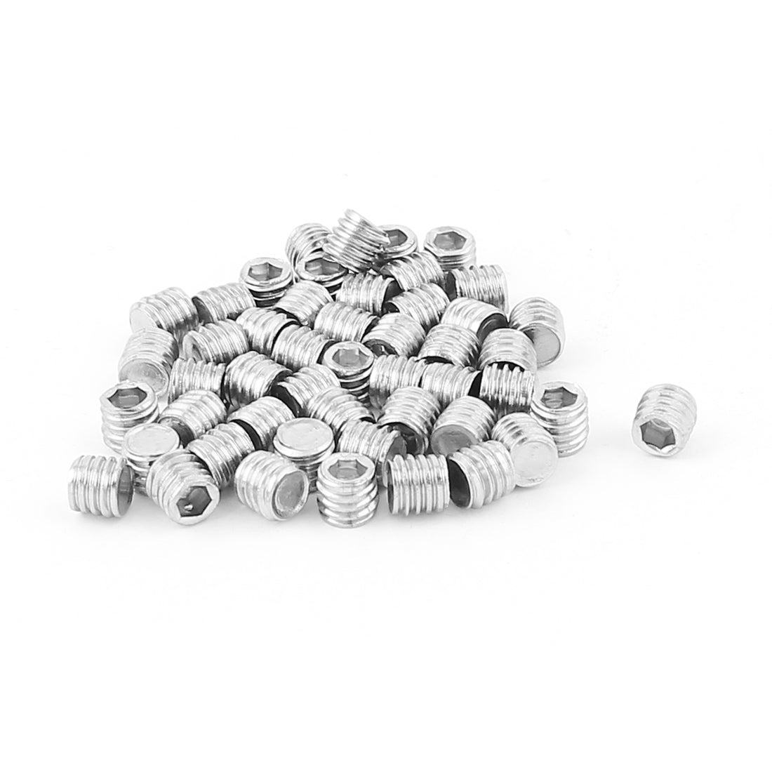 Harfington Stainless Steel M6x5mm Hex Socket Set Grub Screws Nuts Fitting 50pcs