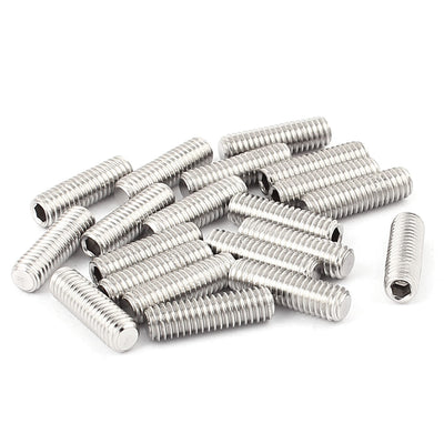 Harfington 20pcs 304 Stainless Steel Hex Socket Grub Screws M6 x 20mm