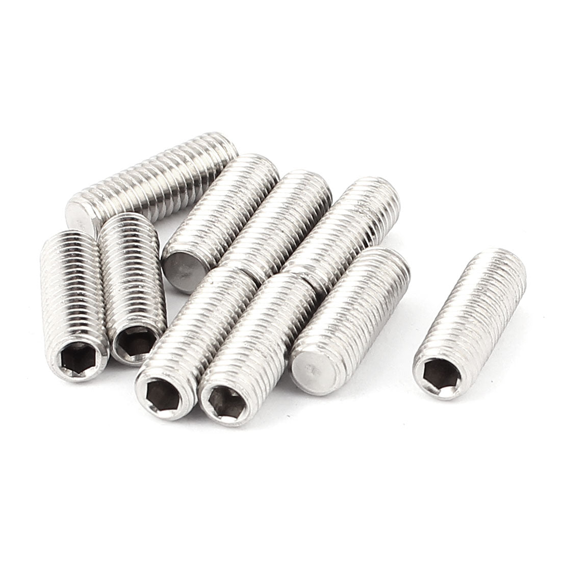 Harfington 10pcs M8x25mm Flat Point Hex Socket Set Grub Screws