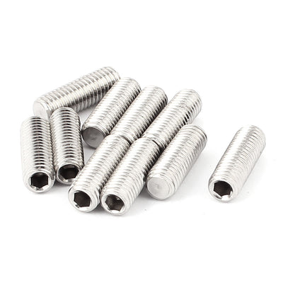 Harfington 10pcs M8x25mm Flat Point Hex Socket Set Grub Screws