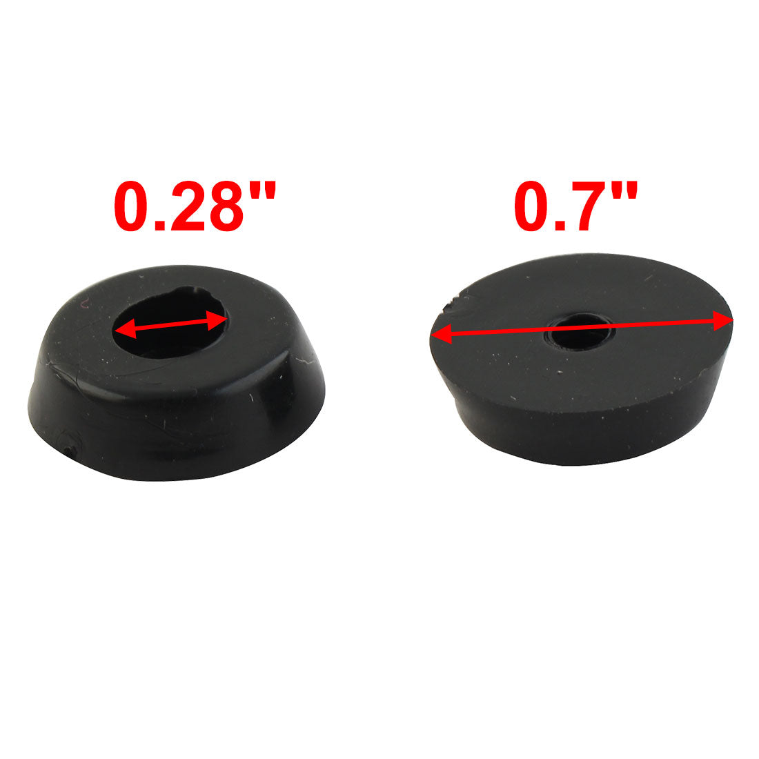 Harfington 150 Pcs 5mm x 18mm Conical Rubber Furniture Bumper Foot Cover Pad Black