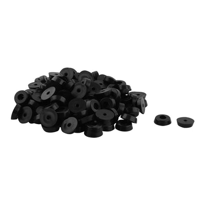 Harfington 150 Pcs 5mm x 18mm Conical Rubber Furniture Bumper Foot Cover Pad Black