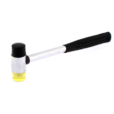 Harfington Rubber Mallet Hammer Steel Tube Handle Double Face Home Hand Tool 10" Long