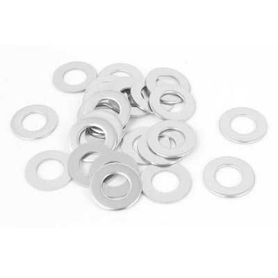 Harfington 25pcs M8 x 16mm x 1mm Stainless Steel Flat Washer Plain Spacer Gasket Silver Tone