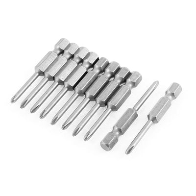 Harfington 10 Pcs 1/4" Hex Shank PH1 3mm Magnetic Phillips Crosshead Screwdriver Bit 50mm Long
