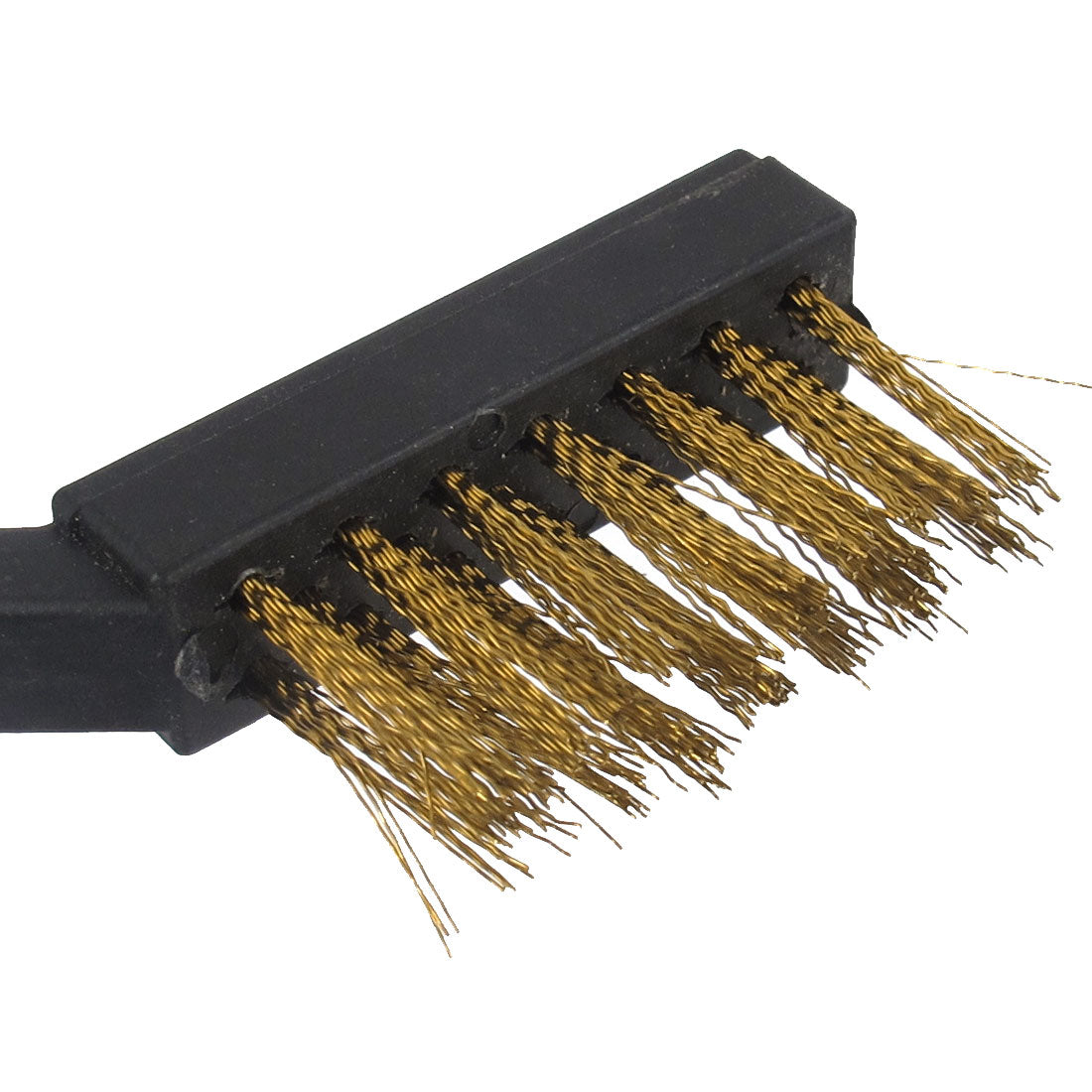 Harfington Black Plastic Handle Brass Wire Cleaning Brush 2pcs