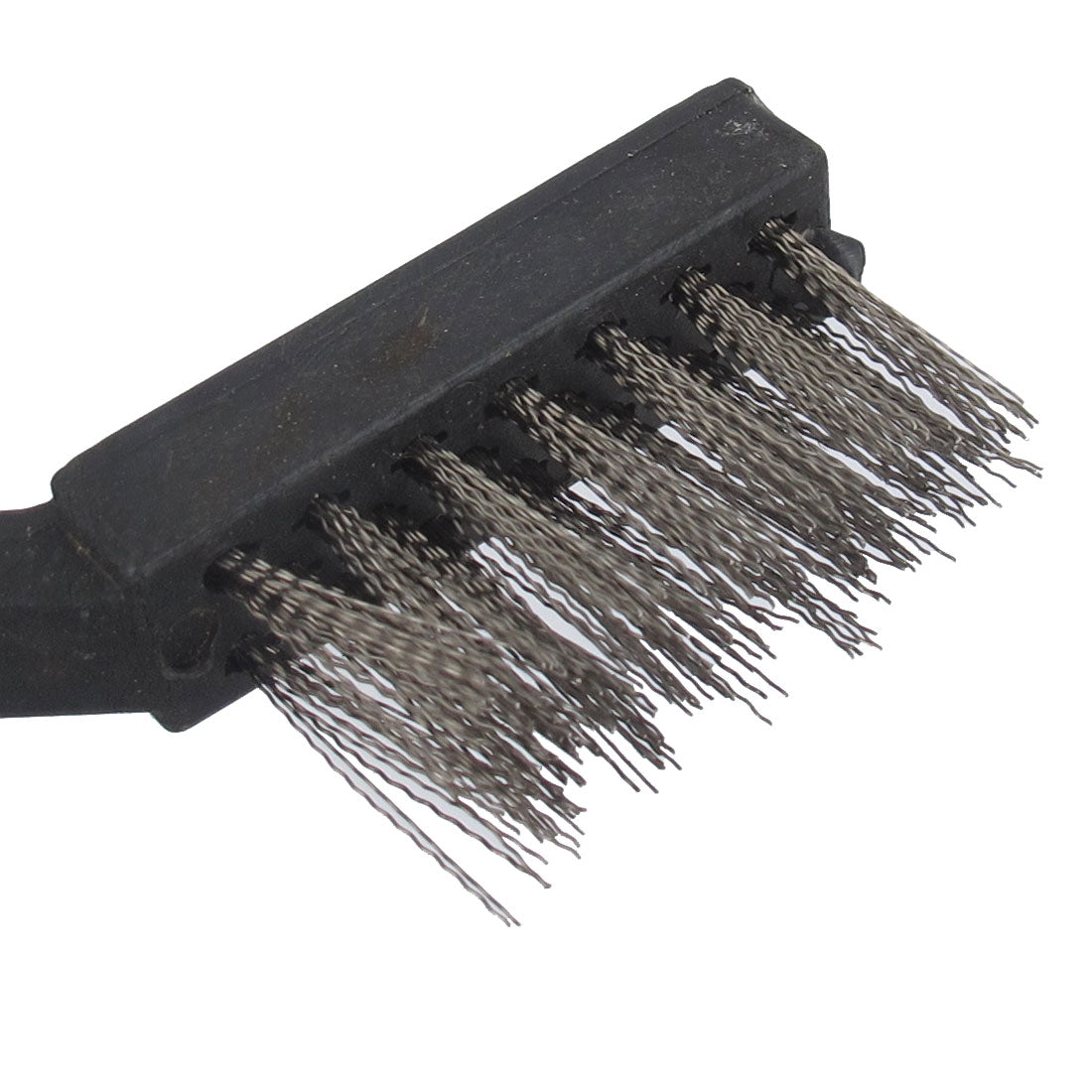 Harfington Black Plastic Handle Stainless Steel Wire Cleaning Brush 10pcs