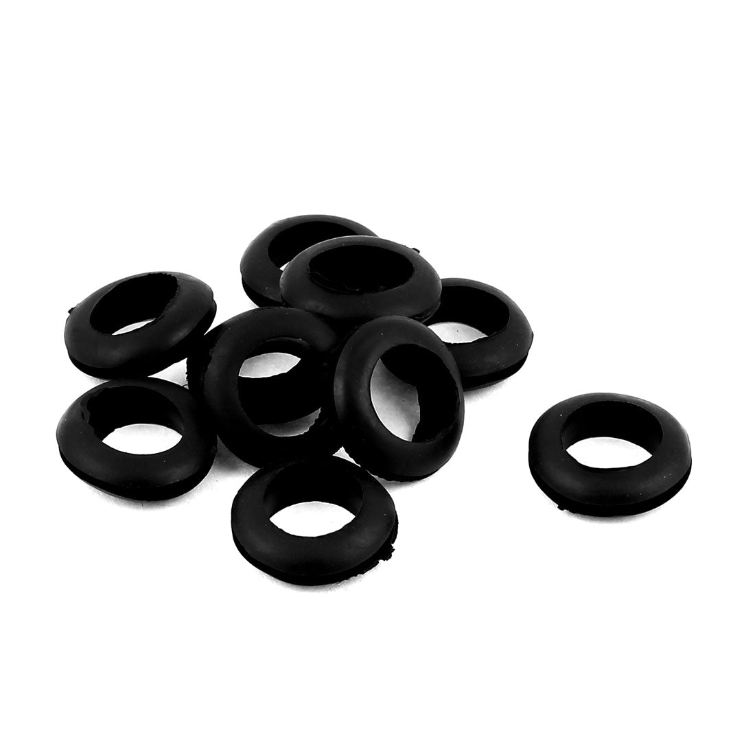 Harfington 14mm Inner Dia Double Sides Rubber Cable Wiring Grommets Gasket Ring 10Pcs