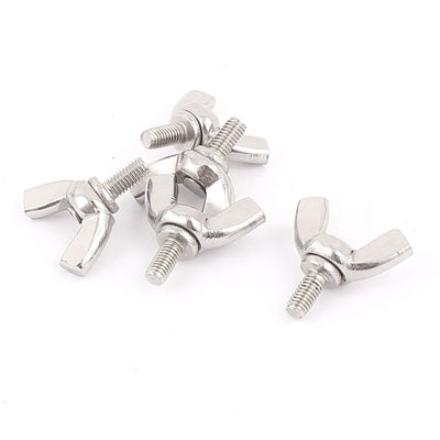 Harfington 5pcs 304 Stainless Steel M3x6mm Wide Wing Head Screw Bolts Fasteners