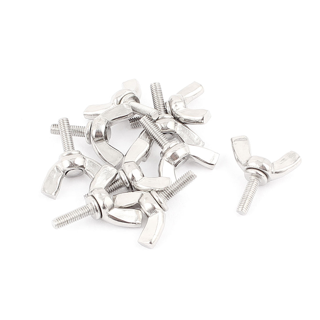 Harfington 10pcs 304 Stainless Steel M3 Male Thread Wing Butterfly Screws