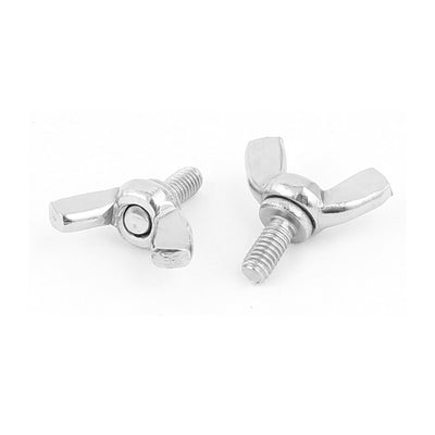 Harfington Metric M4x8mm 304 Stainless Steel Butterfly Wing Screws Bolts 10pcs