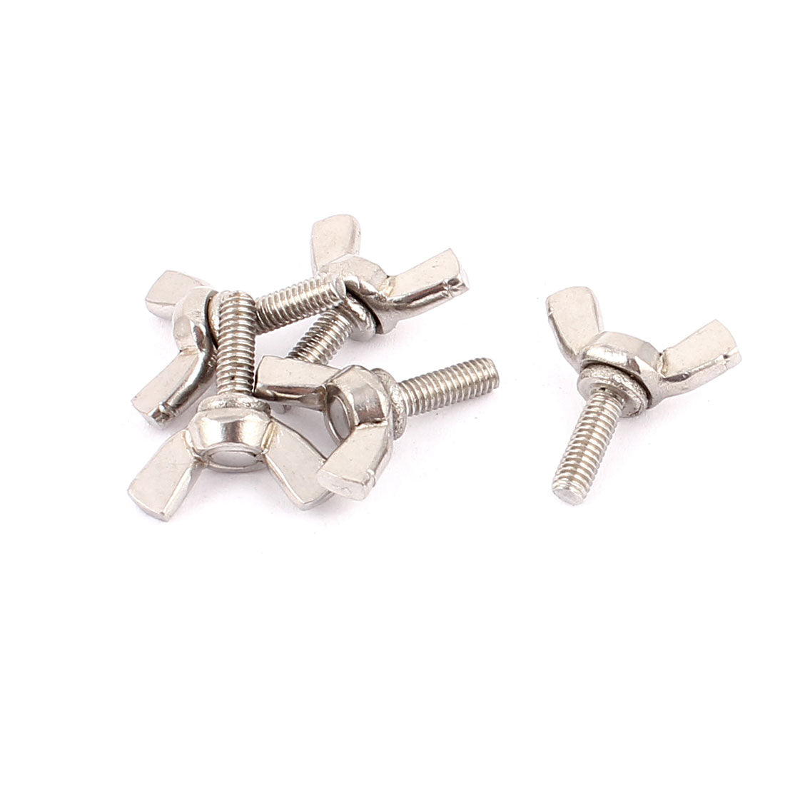 Harfington 5pcs 304 Stainless Steel M4x12mm Thread Butterfly Head Wing Screws Bolts