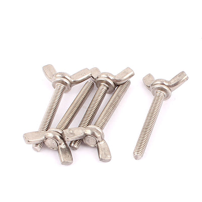 Harfington M4x30mm Metric Thread 0.7mm Pitch Butterfly Head Wing Screw Bolts 5pcs