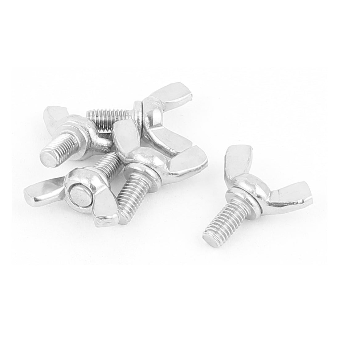 Harfington M5 Thread 304 Stainless Steel Thumb Wing Hand Bolt Screws 5pcs