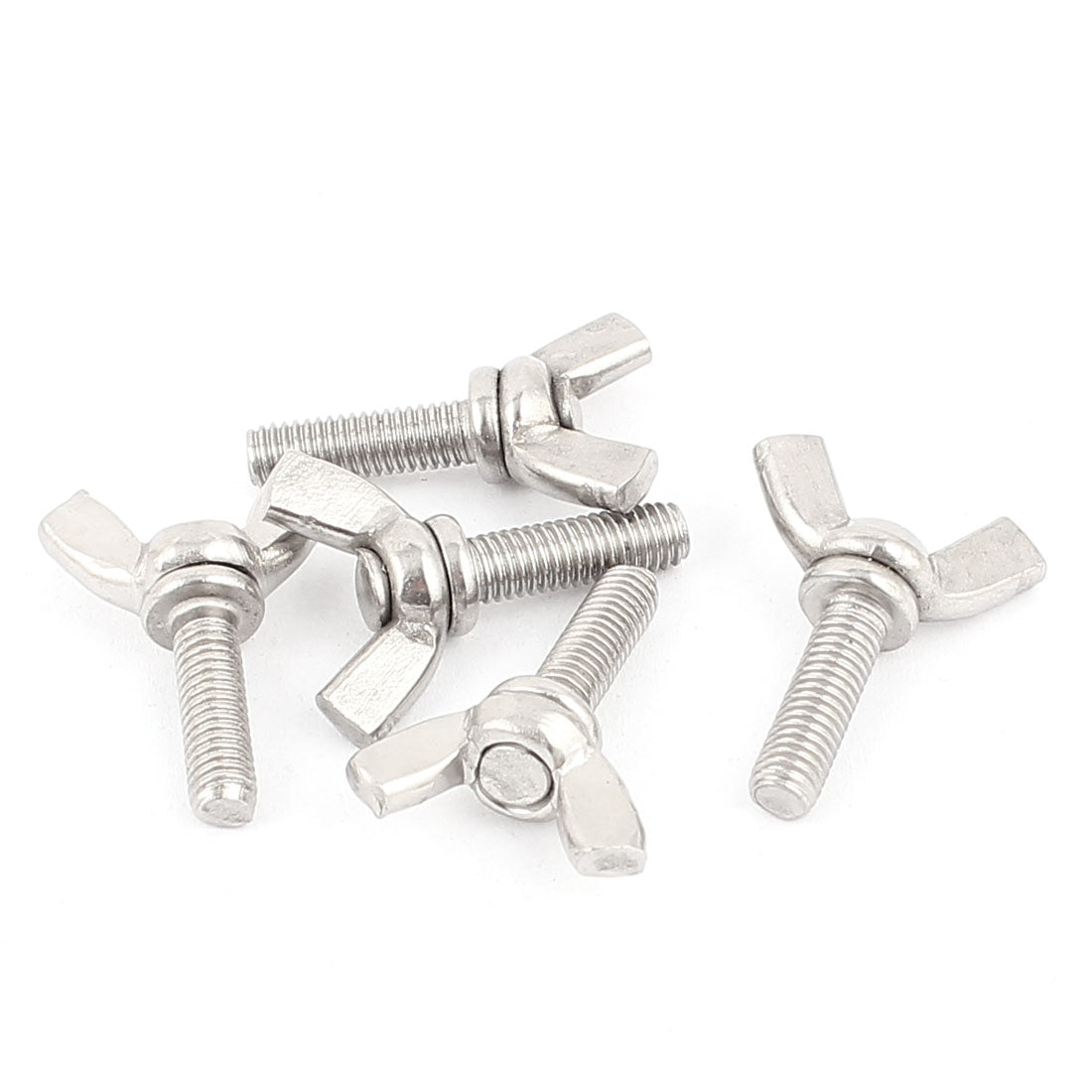 Harfington 5pcs 304 Stainless Steel M5x16mm Wing Bolt Butterfly Screws Fasteners
