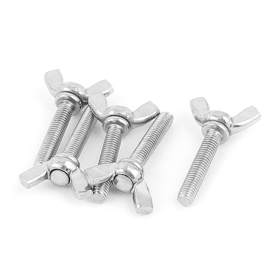Harfington 5mm x 25mm 304 Stainless Steel Wing Head Screw Bolts Fastener 5pcs