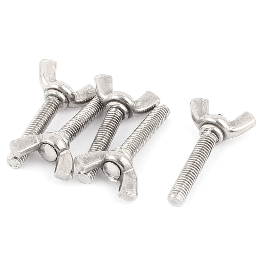 Harfington M6x30mm Replacement Butterfly Head 304 Stainless Steel Wing Screw 5pcs