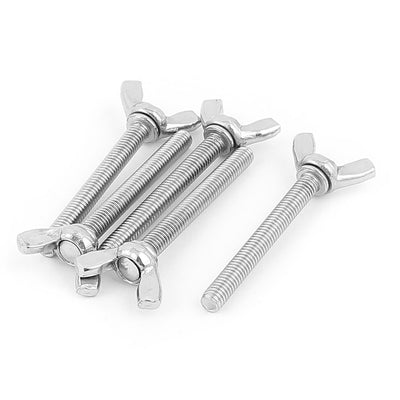 Harfington 5pcs 304 Stainless Steel M6 Thread Wing Shape Butterfly Head Screws Bolts