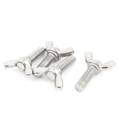 Harfington 4pcs M8x25mm Butterfly Head Wing Screws Bolt Wingbolt 304 Stainless Steel