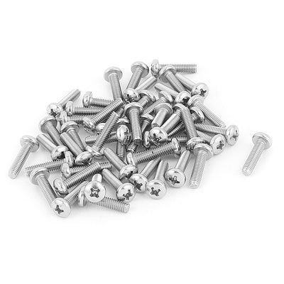 Harfington M4x16mm Phillips Cross Drive Round Head Screws Fasteners 50pcs