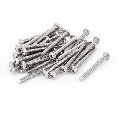 Harfington M4 x 40mm Thread Phillips Head Screws 30pcs for Cabinet Drawer Handles