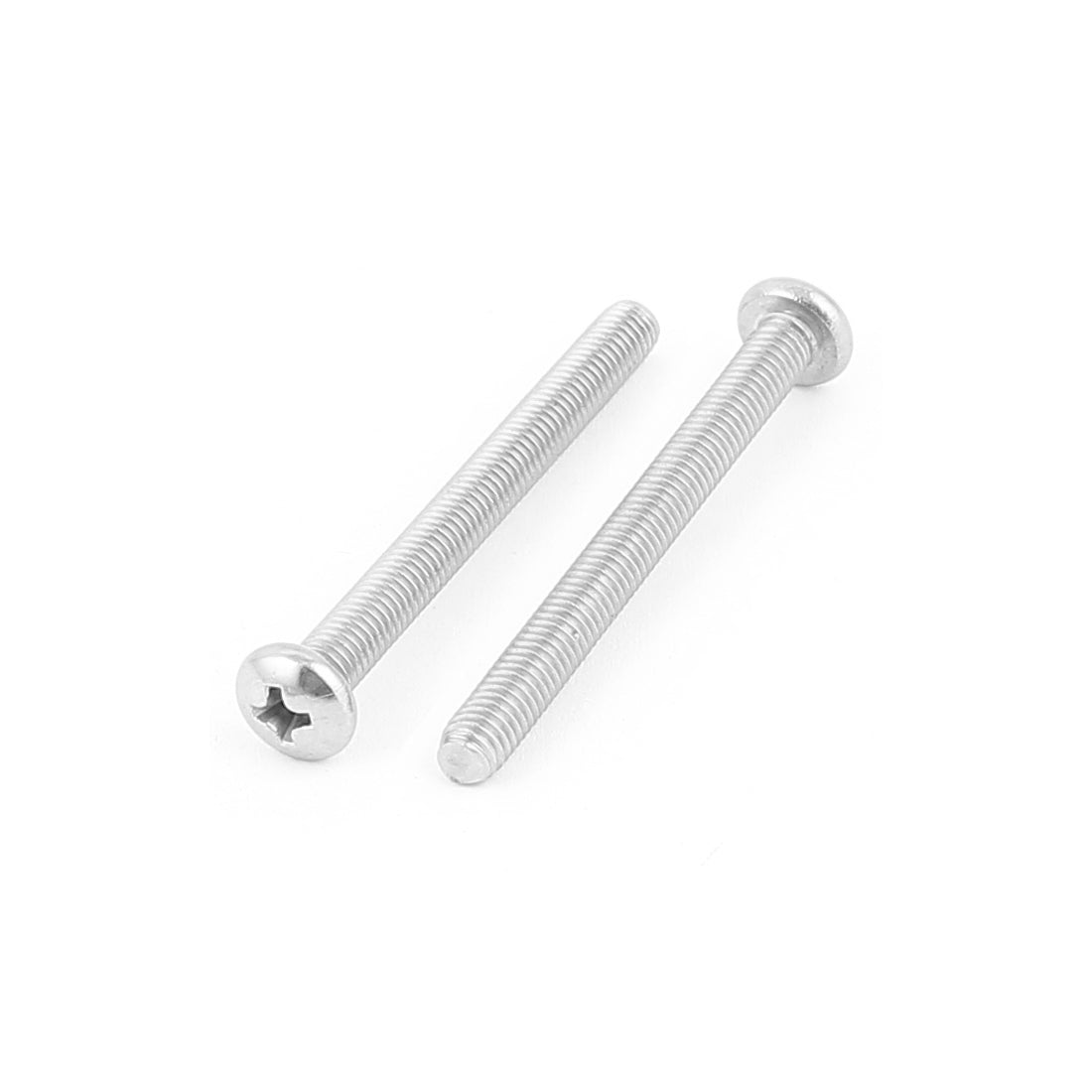 Harfington M5 x 50mm Threaded Phillips Round Head Machine Screws Bolts 10pcs