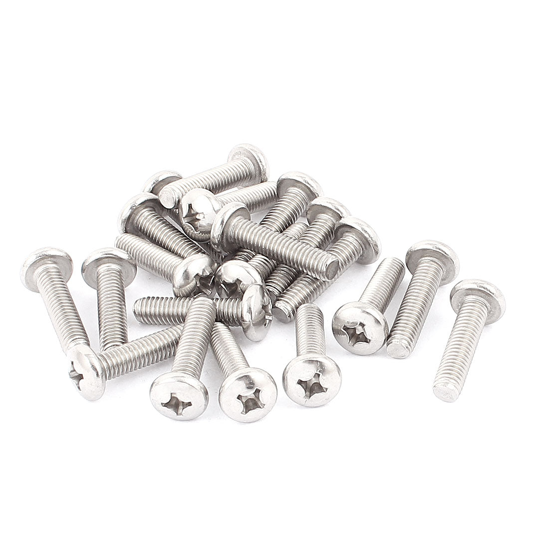 Harfington M6 x 25mm 1mm Pitch Cross Head Phillips Drive Screws Bolts 20pcs
