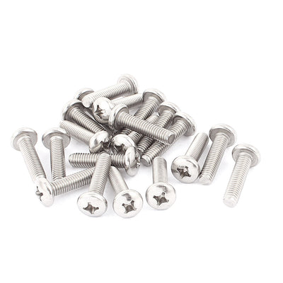 Harfington M6 x 25mm 1mm Pitch Cross Head Phillips Drive Screws Bolts 20pcs