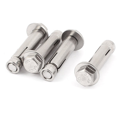 Harfington M8x50mm Hex Head Sleeve Anchor Expansion Bolt Screws 4pcs