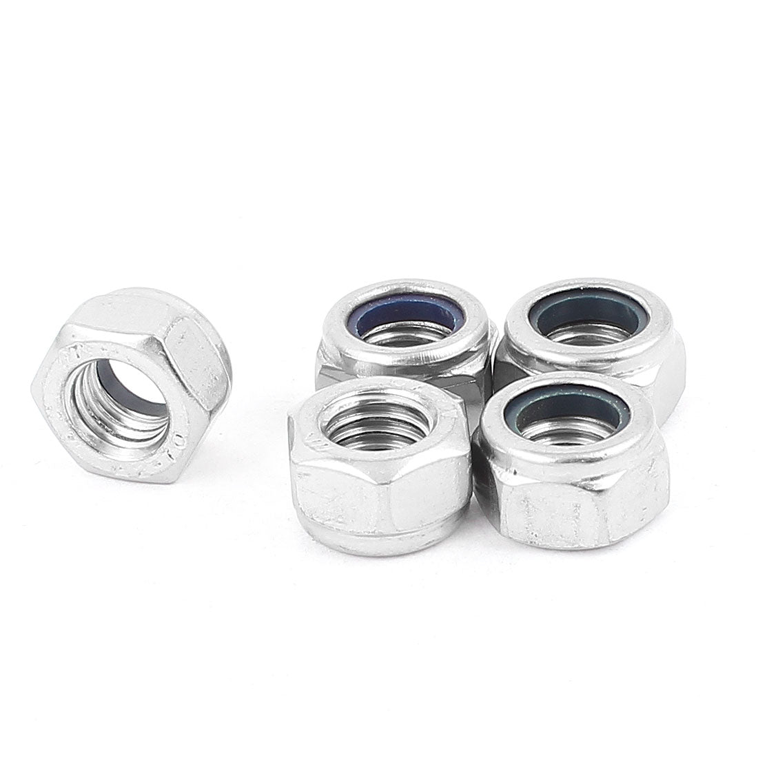 Harfington M12 304 Stainless Steel Nylon Insert Lock Nut Screws Fasteners 5pcs