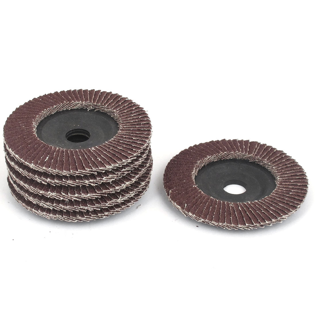 Harfington 16mm x 100mm 60 Grip Fan Type Abrasive Flap Sanding Discs Buffing Wheels 6 Pcs
