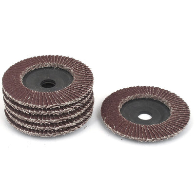 Harfington 16mm x 100mm 60 Grip Fan Type Abrasive Flap Sanding Discs Buffing Wheels 6 Pcs
