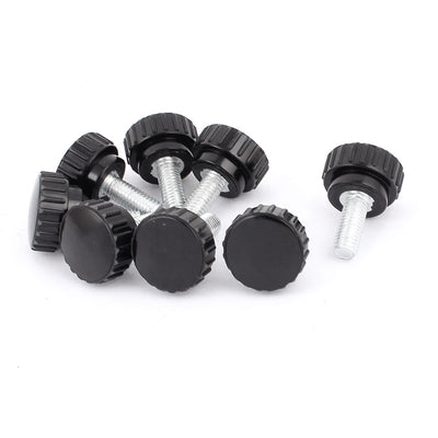 Harfington 36mm Length M8x20mm Male Thread Straight Round Head Knurled Knob Grip 8 Pcs