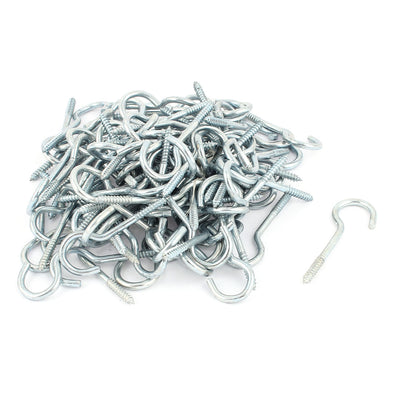 Harfington 4mm Dia Thread Zinc Plated Eye Bolt Eyelet Hook Screw Assortment Blue 100pcs
